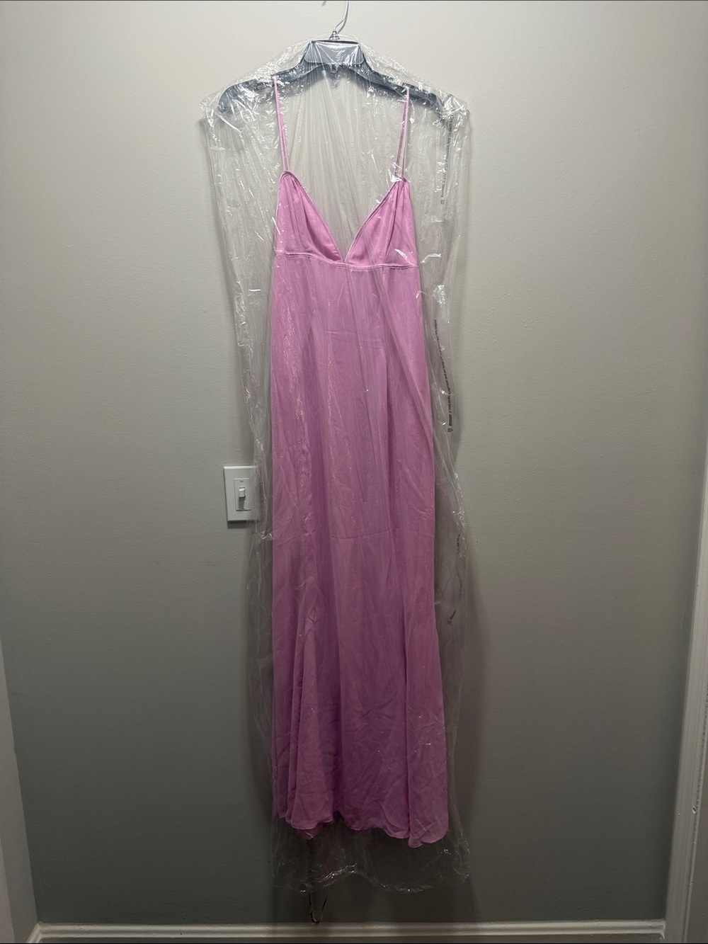 House of CB Pink Satin Slip Gown